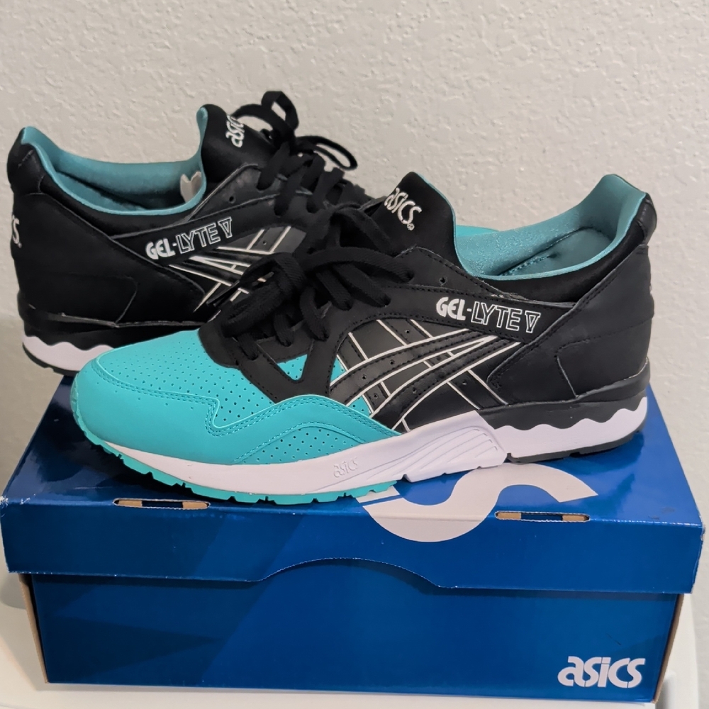 ASICS Gel-Lyte V Black and Turquoise Shoes (New) sz 11